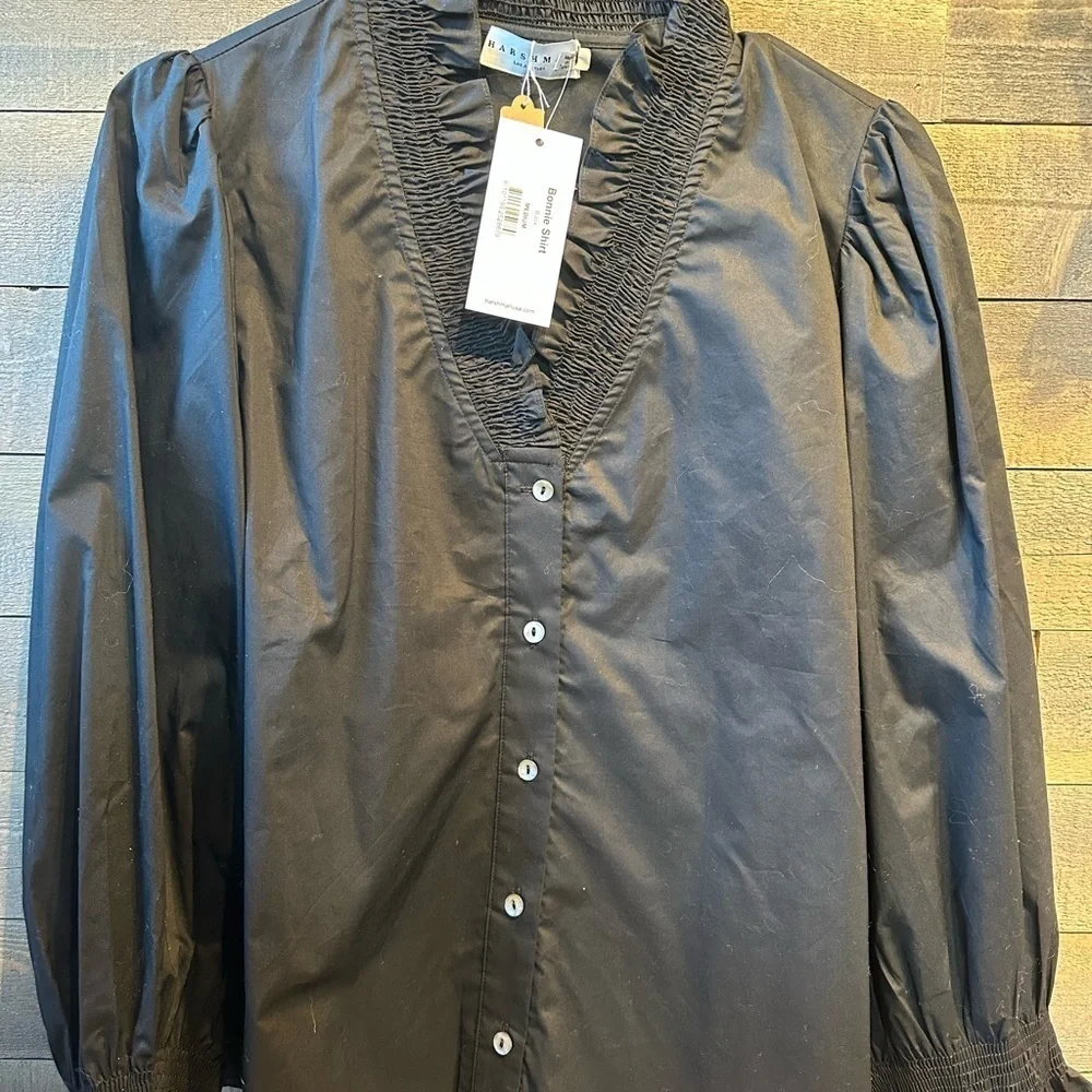 NWT Harshman Bonnie shirt black size medium - Picture 6 of 7